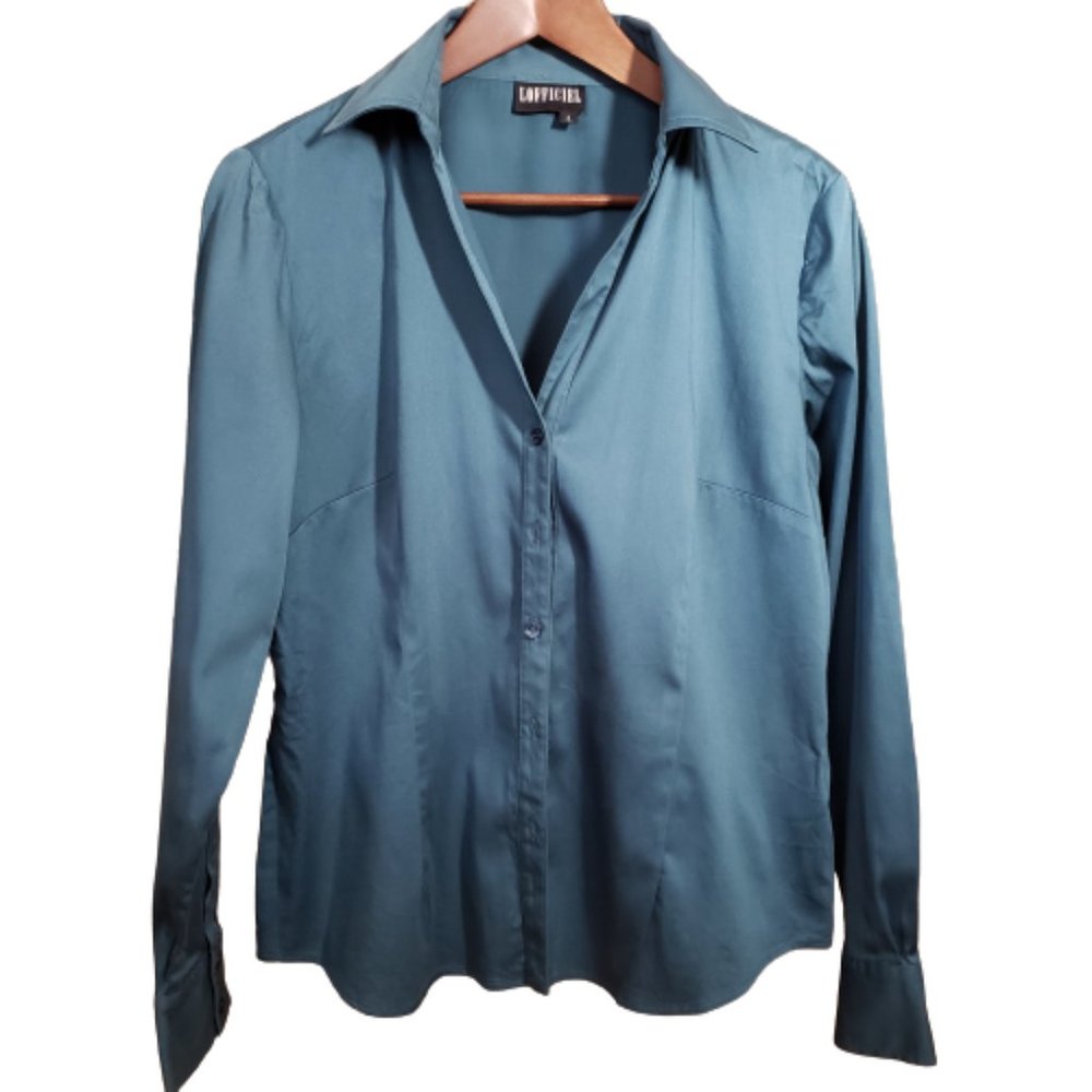 L'officiel Teal Button-Up Shirt SZ L